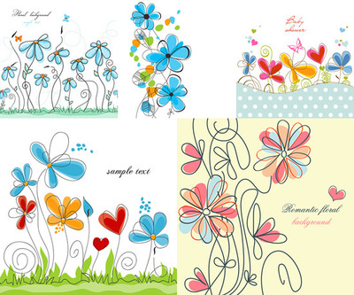 手繪花卉線稿 勾勒自然之美