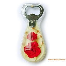 石竹花鮮花琥珀開瓶器 高品質(zhì)創(chuàng)意工藝品，點(diǎn)亮生活的小禮品